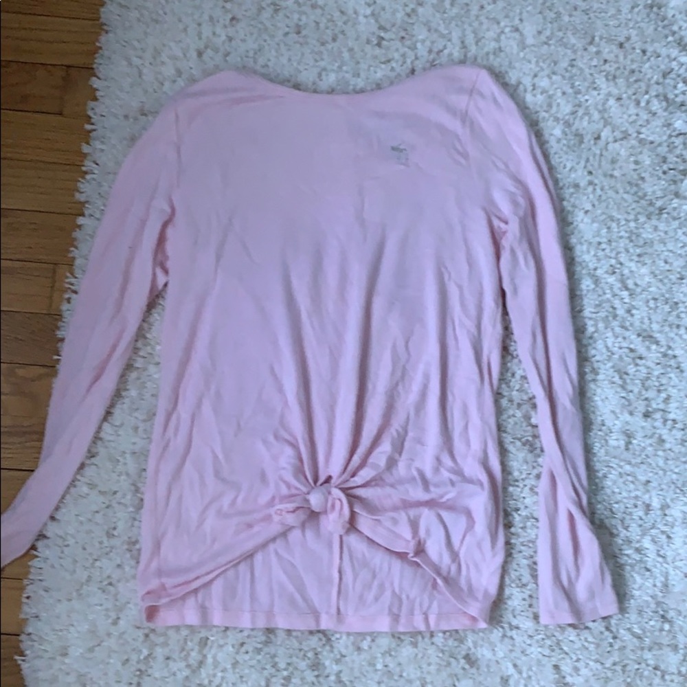 long sleeve light pink top